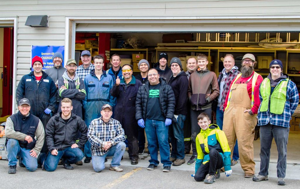 Oil Change Day volunteers (pre-COVID)