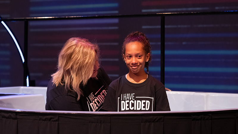 girl being baptized
